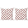thumbnail image 1 of Ambesonne Cartoon Throw Pillow Cover 2 Pack, Ladybugs Funny Art Pattern, 24", White and Red, 1 of 5