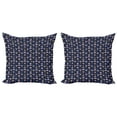 thumbnail image 1 of Ambesonne Cartoon Throw Pillow Cover 2 Pack, Owls Starry Night, 18", Indigo and Multicolor, 1 of 2
