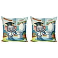 thumbnail image 1 of Ambesonne Cartoon Throw Pillow Cover 2 Pack, Potty Training Elephant Art, 20", Purpleblue Multicolor, 1 of 7