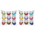 thumbnail image 1 of Ambesonne Cartoon Throw Pillow Cover 2 Pack, Smiling Ladybugs Set, 20", Multicolor, 1 of 7