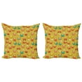 thumbnail image 1 of Ambesonne Cartoon Throw Pillow Cover 2 Pack, Star and Shells Pattern, 16", Pale Coffee, 1 of 2
