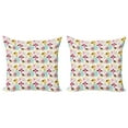 thumbnail image 1 of Ambesonne Cartoon Throw Pillow Cover 2 Pack, Vivid Flora Birds, 24", Multicolor, 1 of 2