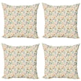 thumbnail image 1 of Ambesonne Cartoon Throw Pillow Cover 4 Pack, Animals Alphabet, 18", Multicolor, 1 of 5