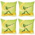 thumbnail image 1 of Ambesonne Cartoon Throw Pillow Cover 4 Pack, Baseball Player Hits, 18", Green Yellow, 1 of 7
