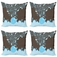 thumbnail image 1 of Ambesonne Cartoon Throw Pillow Cover 4 Pack, Batik Sea Whale Tribal, 24", Blue and Brown, 1 of 7