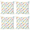 thumbnail image 1 of Ambesonne Cartoon Throw Pillow Cover 4 Pack, Colorful Festive Balloons, 20", Multicolor, 1 of 2