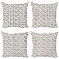 thumbnail image 1 of Ambesonne Cartoon Throw Pillow Cover 4 Pack, Fox and Bear Forest, 24", Multicolor, 1 of 2