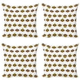thumbnail image 1 of Ambesonne Cartoon Throw Pillow Cover 4 Pack, Funny Monkeys Bananas, 16", Brown Pale Brown Yellow, 1 of 2