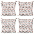 thumbnail image 1 of Ambesonne Cartoon Throw Pillow Cover 4 Pack, Simplistic Sketch Forest, 18", Multicolor, 1 of 2