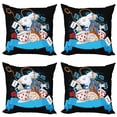 thumbnail image 1 of Ambesonne Cartoon Throw Pillow Cover 4 Pack, Wonderland Tale, 18", Multicolor, 1 of 7
