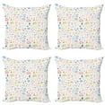 thumbnail image 1 of Ambesonne Cartoon Throw Pillow Cover 4 Pack, like Drawing, 18", Multicolor, 1 of 2