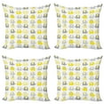 thumbnail image 1 of Ambesonne Cartoon Throw Pillow Cover 4 Pack, s Set, 24", Yellow Grey, 1 of 6