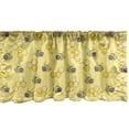 thumbnail image 1 of Ambesonne Cartoon Valance Pack of 2, Bee and Honeycomb Motifs, 42"X12", Pastel Yellow and Grey, 1 of 3