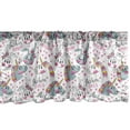 thumbnail image 1 of Ambesonne Cartoon Valance Pack of 2, Bunny Unicorn Heart Flower, 54"X12", Pink and Blue Grey, 1 of 5