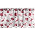 thumbnail image 1 of Ambesonne Cartoon Valance Pack of 2, Dragonfly Ladybugs Hearts, 42"X12", White Pink, 1 of 3
