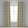 thumbnail image 1 of Ambesonne Cartoon Wall Grommet Curtain, Butterfly, 50" x 72", Orange Taupe Blue, 1 of 6