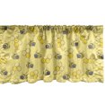 thumbnail image 1 of Ambesonne Cartoon Window Valance, Bee and Honeycomb Motifs, 42" x 18", Pastel Yellow and Grey, 1 of 3