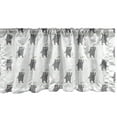 thumbnail image 1 of Ambesonne Cartoon Window Valance, Funny Bear Umbrella Rain, 42" x 18", Dimgray Green, 1 of 3