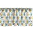thumbnail image 1 of Ambesonne Cartoon Window Valance, Funny Human Rabbits in Row, 54" X 18", Multicolor, 1 of 3