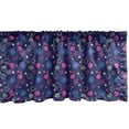 thumbnail image 1 of Ambesonne Cartoon Window Valance, Smiling Face Flowers Hearts, 54" X 18", Dark Blue Yellow Pink, 1 of 3