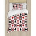 thumbnail image 1 of Ambesonne Casino Duvet Cover Sets, Playing Cards, 2-Twin, Scarlet Black, 1 of 4