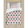 thumbnail image 1 of Ambesonne Casino Duvet Cover Sets, Tourist Poker Cards Art, 2-Twin, Red Black, 1 of 4