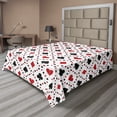 thumbnail image 1 of Ambesonne Casino Flat Sheet, Tourist Poker Cards Art, Full Size, Red Black, 1 of 1
