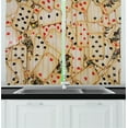 thumbnail image 1 of Ambesonne Casino Kitchen Curtains, Old Vintage Playing Card, 55"x45", Beige Red Black, 1 of 1