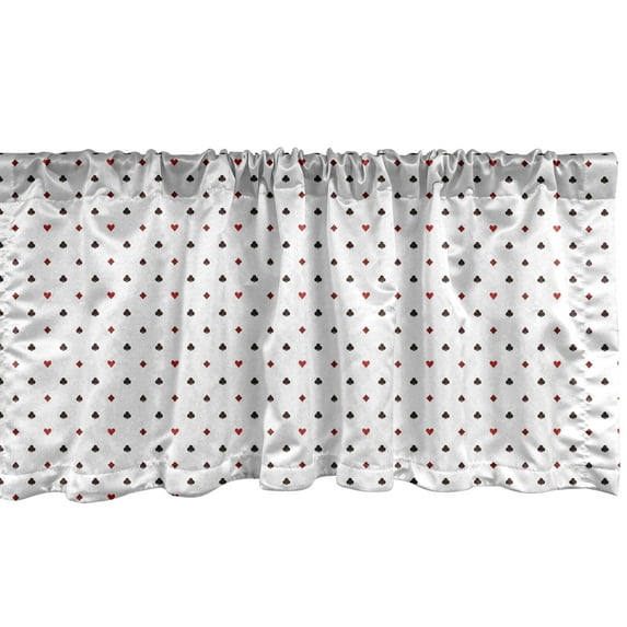 Ambesonne Casino Window Valance, Gambling Club Minimalist, 54" X 12", Red Ruby Maroon