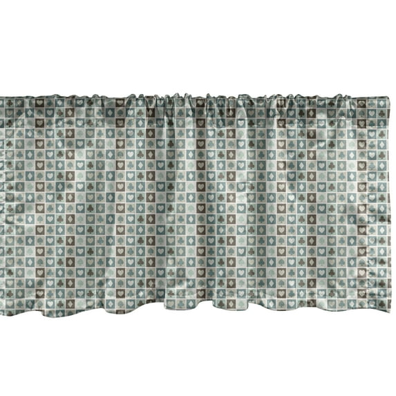 Ambesonne Casino Window Valance, Heart Spades Diamonds, 54" X 18", Multicolor