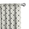 thumbnail image 1 of Ambesonne Cat Window Curtains, Checkered with Paw Prints, Each 28" W x 84" L, Cream Black, 1 of 5