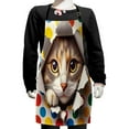thumbnail image 1 of Ambesonne Cat Apron with Adjustable Ties, Mischief Kitty Peaking Dots, Small, Multicolor, 1 of 1