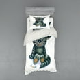 thumbnail image 1 of Ambesonne Cat Bedding Set 3 Pcs, Cat Cartoon Fish Skeleton, Twin, Grey Cream, 1 of 3