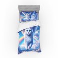 thumbnail image 1 of Ambesonne Cat Bedding Set 3 Pcs, Pegasus Kitty Flies Clouds Sky, Twin, Azure Blue Pale Pink, 1 of 2