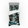 thumbnail image 1 of Ambesonne Cat Bedding Set 3 Pcs, Stormy Ocean Pirate Kitty Ship, Twin, Dark Slate Blue and Amber, 1 of 2
