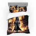 thumbnail image 1 of Ambesonne Cat Bedding Set 4 Pcs, Cinematic Humorous Agent Kitty, Queen, Pale Orange and Dark Grey, 1 of 2