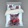 thumbnail image 1 of Ambesonne Cat Bedding Set 4 Pcs, Grey Scottish Fold Theme, Queen, Pale Blue Purpleblue, 1 of 2