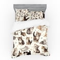 thumbnail image 1 of Ambesonne Cat Bedding Set 4 Pcs, Little Kittens Playful Poses, King, Off White Taupe and Grey, 1 of 2
