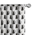 thumbnail image 1 of Ambesonne Cat Curtains, Abstract Modern Monochrome, Pair of 28"x84", Charcoal Grey Pale Pink, 1 of 5
