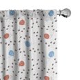 thumbnail image 1 of Ambesonne Cat Curtains, Animal Paws Yarn Threads, Pair of 28"x84", Pale Blue Coral Brown, 1 of 5
