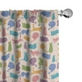 thumbnail image 1 of Ambesonne Cat Curtains, Animals Ornaments, Pair of 28"x84", Multicolor, 1 of 5