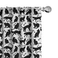 thumbnail image 1 of Ambesonne Cat Curtains, Black Silhouettes Friendly, Pair of 28"x63", Black White, 1 of 5