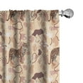 thumbnail image 1 of Ambesonne Cat Curtains, Cartoon Bohemian Style Tiger, Pair of 28"x63", Dark Peach and Pale Taupe, 1 of 4
