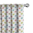 thumbnail image 1 of Ambesonne Cat Curtains, Colorful Faces, Pair of 28"x95", Multicolor, 1 of 5