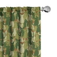 thumbnail image 1 of Ambesonne Cat Curtains, Kitten Silhouettes Jungle, Pair of 28"x95", Green Dark Green Cream, 1 of 5