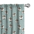 thumbnail image 1 of Ambesonne Cat Curtains, Kittens with Giant Glasses, Pair of 28"x63", Seafoam Black and White, 1 of 5