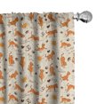 thumbnail image 1 of Ambesonne Cat Curtains, Kitties Doing Yoga Paws, Pair of 28"x84", Cream Orange Brown, 1 of 5