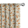 thumbnail image 1 of Ambesonne Cat Curtains, Kitties Doing Yoga Paws, Pair of 28"x95", Cream Orange Brown, 1 of 5