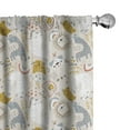 thumbnail image 1 of Ambesonne Cat Curtains, Let's Play Giraffe Dog Rainbow, Pair of 28"x63", Earth Yellow Slate Blue, 1 of 4