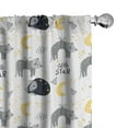 thumbnail image 1 of Ambesonne Cat Curtains, Sleeping Animals Star Artwork, Pair of 28"x84", Mustard Grey and White, 1 of 4